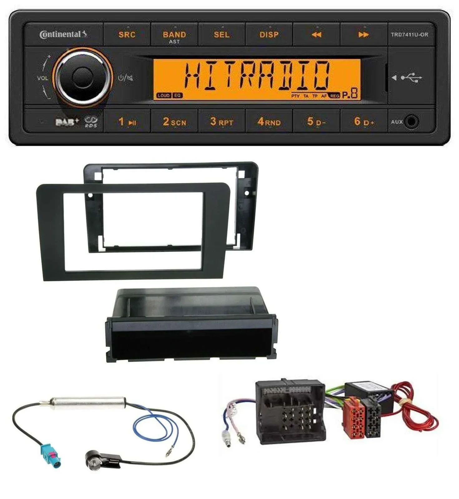 Continental 1DIN DAB MP3 AUX USB Autoradio für Audi A3 8P 06-12 Symphony Aktivsy