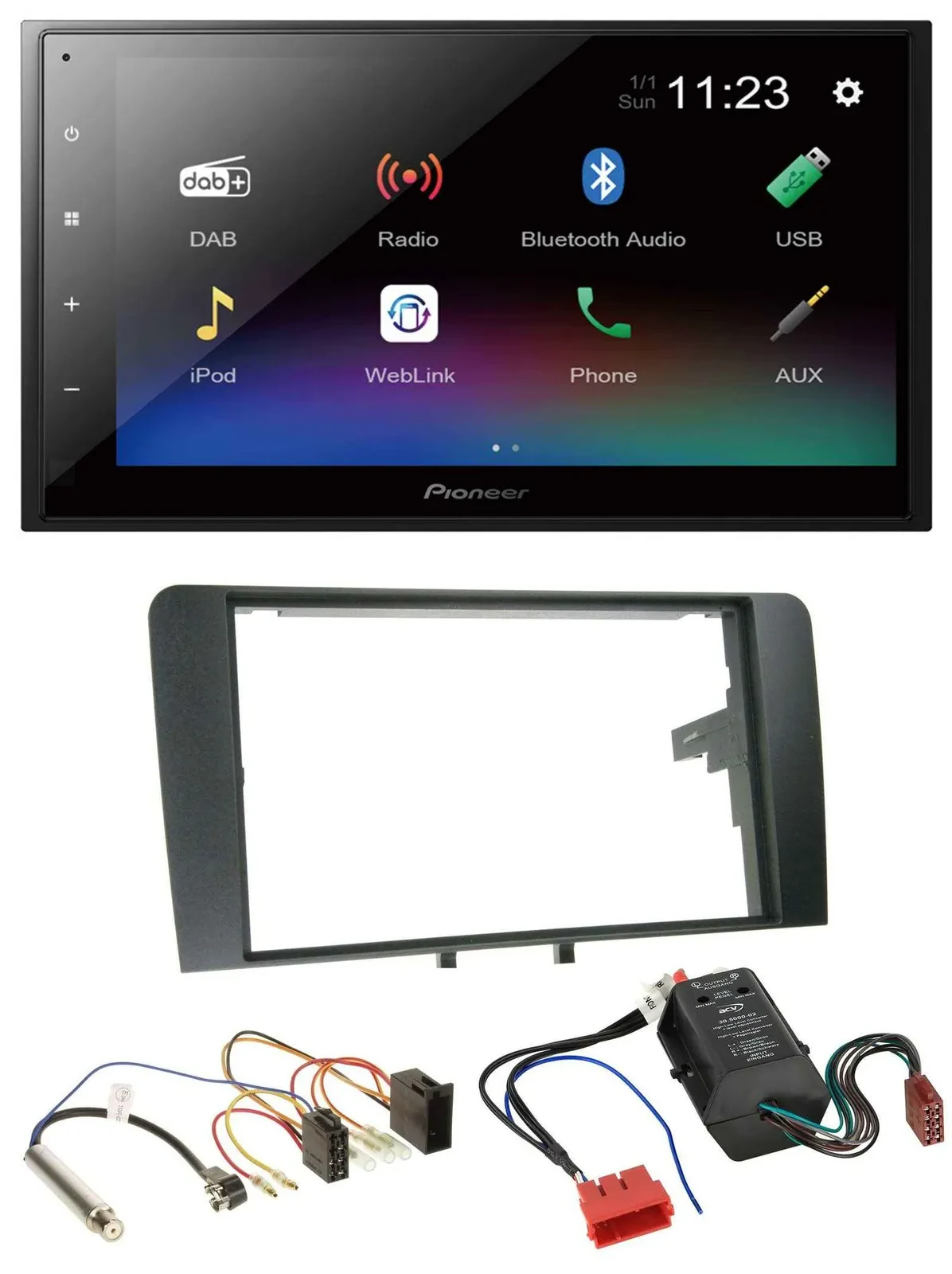 Pioneer USB Bluetooth DAB 2DIN MP3 Autoradio für Audi A3 03-06 8P Bose Aktivsyst