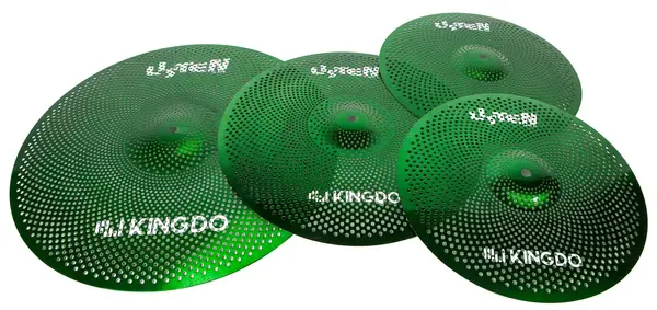 Набор тарелок для барабанов KINGDO LOW VOLUME SET 14"+16"+20" GREEN