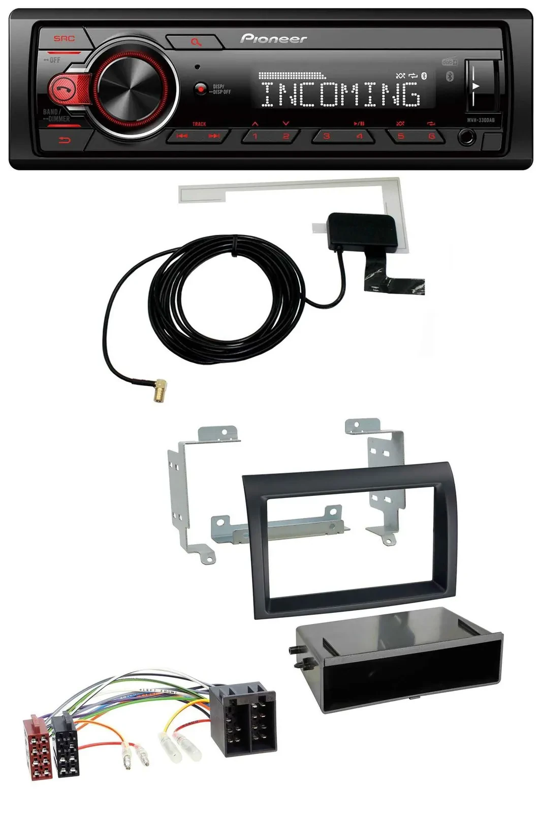 Pioneer MP3 AUX CD DAB USB Autoradio für Fiat Ducato (2006-2010) schwarz