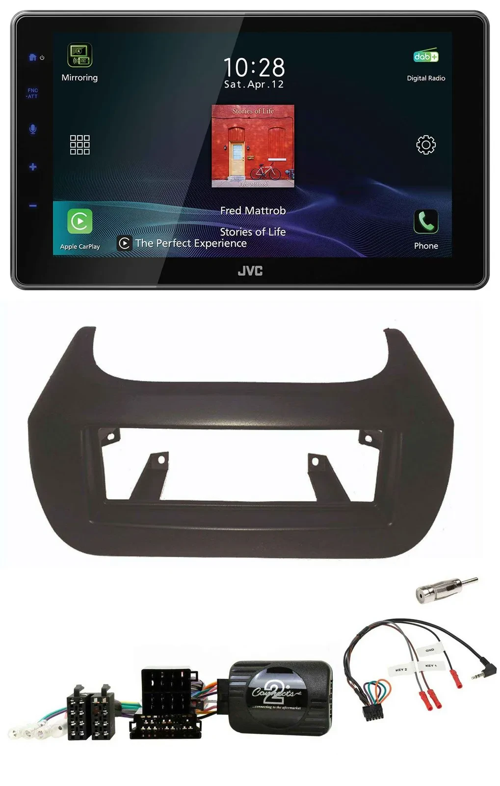 JVC DAB Lenkrad Bluetooth USB Autoradio für Citroen Nemo Fiat Fiorino Peugeot Bi