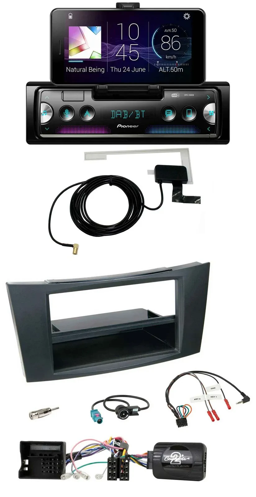 Pioneer DAB Bluetooth Lenkrad USB Autoradio für Mercedes CLS E-Klasse 2002-2008