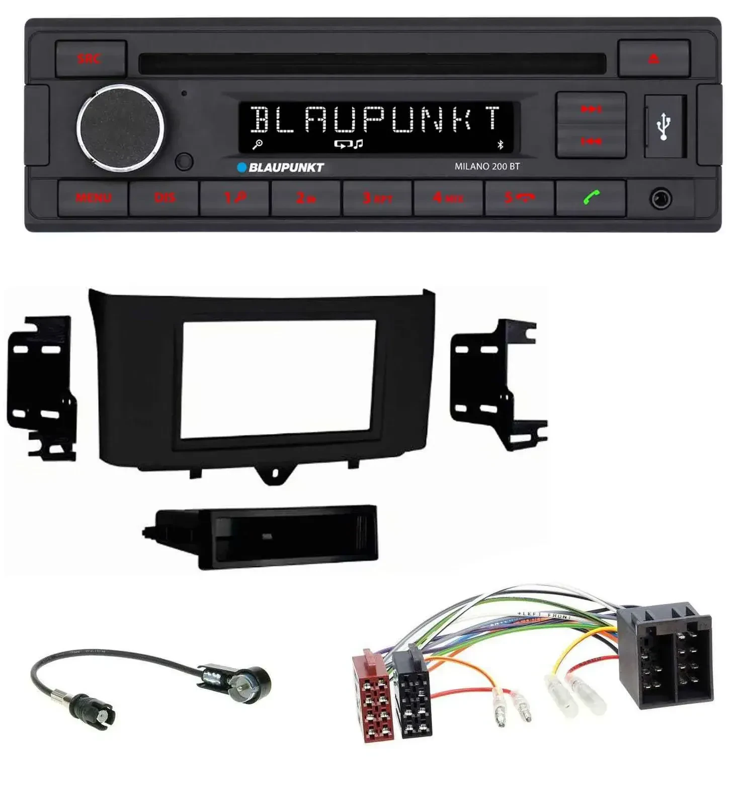Blaupunkt MP3 USB CD Bluetooth AUX Autoradio für Smart ForTwo (2010-2015)