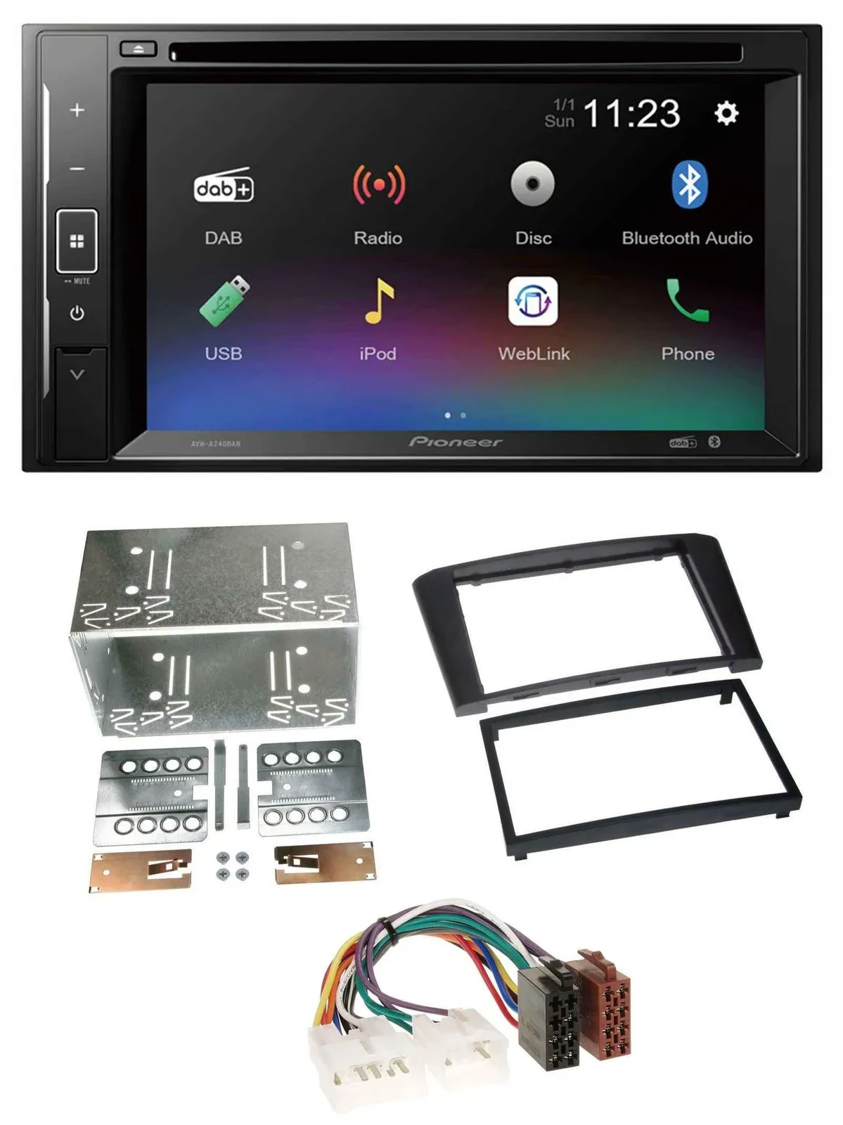 Pioneer Bluetooth MP3 USB 2DIN DAB DVD Autoradio für Toyota Avensis 2003-2009