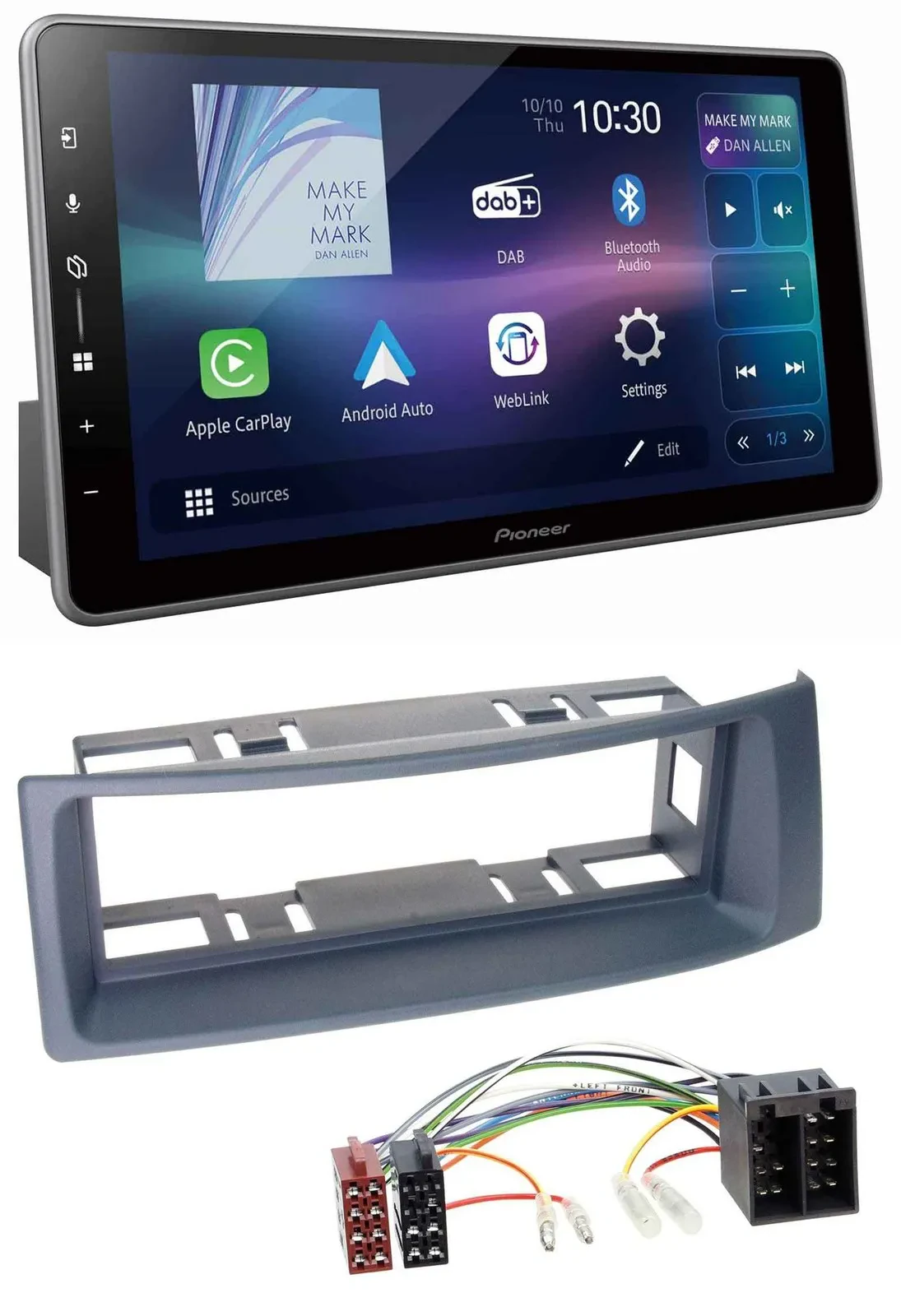 Pioneer Bluetooth USB DAB MP3 Autoradio für Renault Scenic Megane bis 03 grau