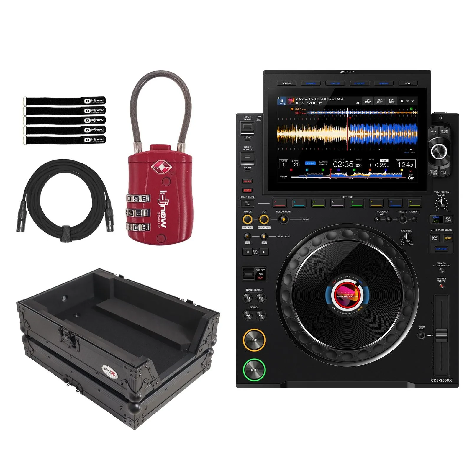 Медиаплеер для DJ AlphaTheta CDJ-3000X с кейсом XS-CDXBL, чёрный (набор)