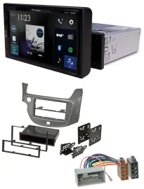 Автомагнитола для Honda Jazz (с 2009) Pioneer DAB, Bluetooth, USB, MP3, серебристая