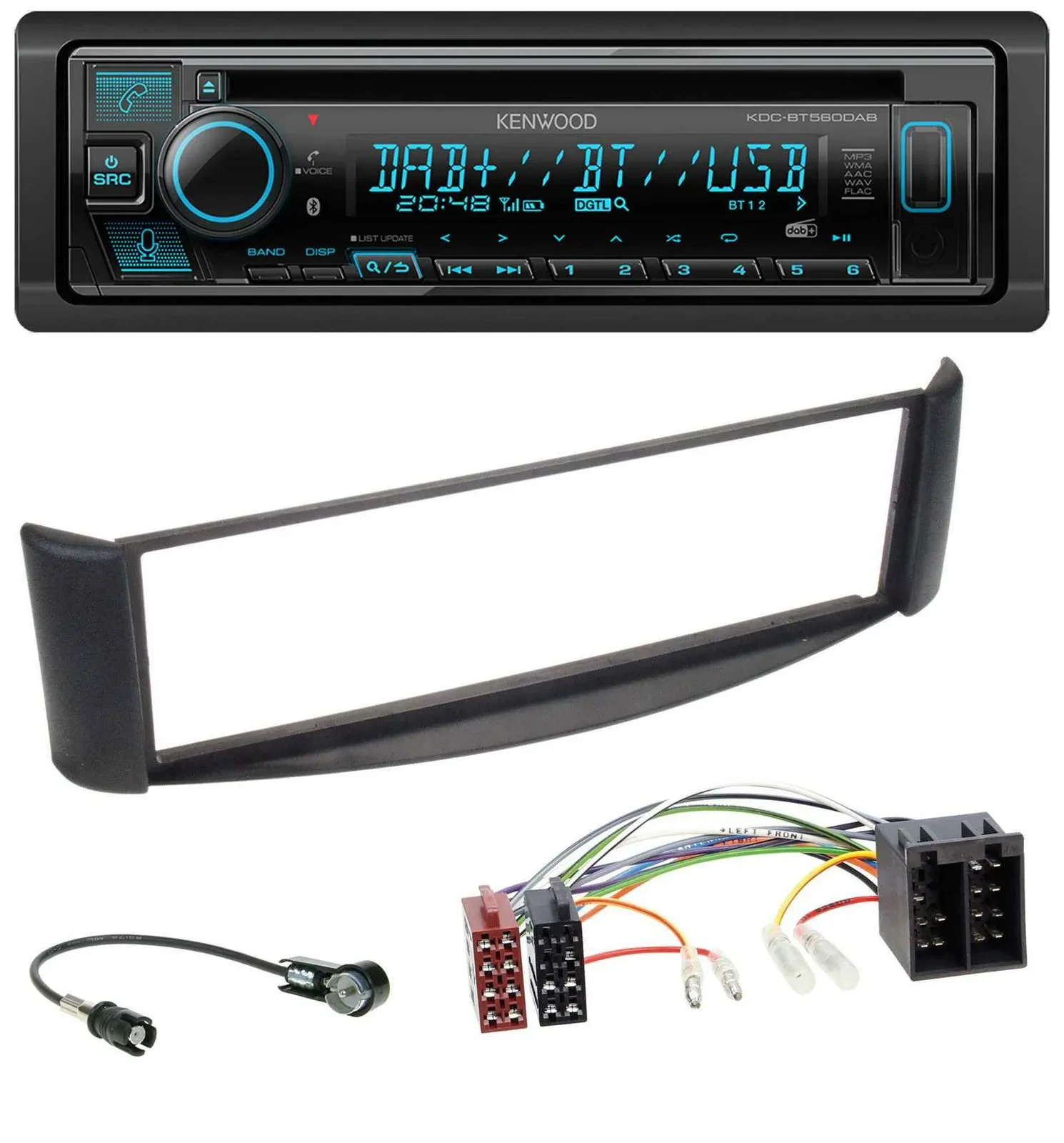 Автомагнитола для Smart ForTwo (1998–2007) Kenwood Bluetooth, DAB, CD/MP3, USB