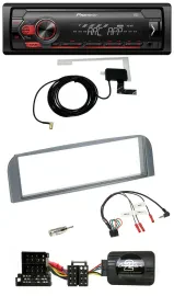 Автомагнитола Pioneer 1DIN USB DAB MP3 для Alfa Romeo 147/GT, антрацит, совместимая с кнопками на руле