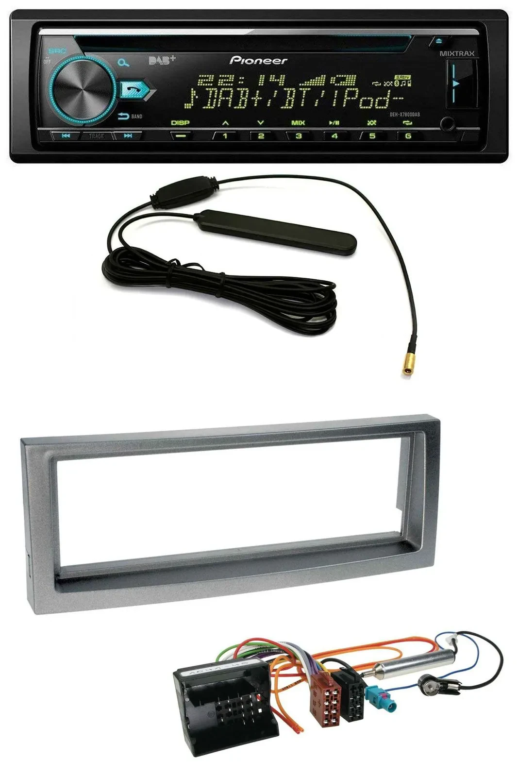 Pioneer CD MP3 AUX DAB USB Autoradio für Citroen C5 Peugeot 407 ab 04 grau-metal