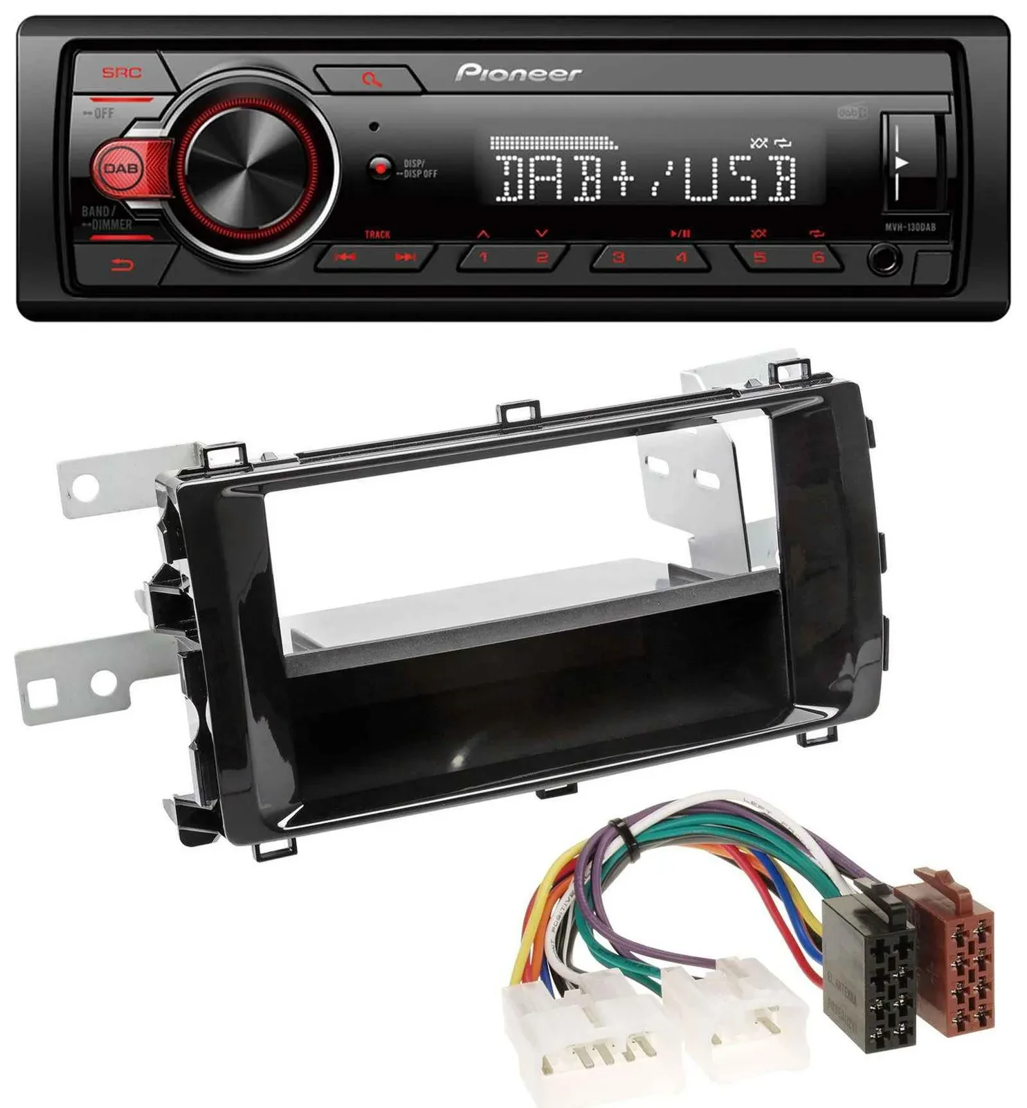 Pioneer MP3 1DIN DAB USB AUX Autoradio für Toyota Auris (ab 2013) schwarz