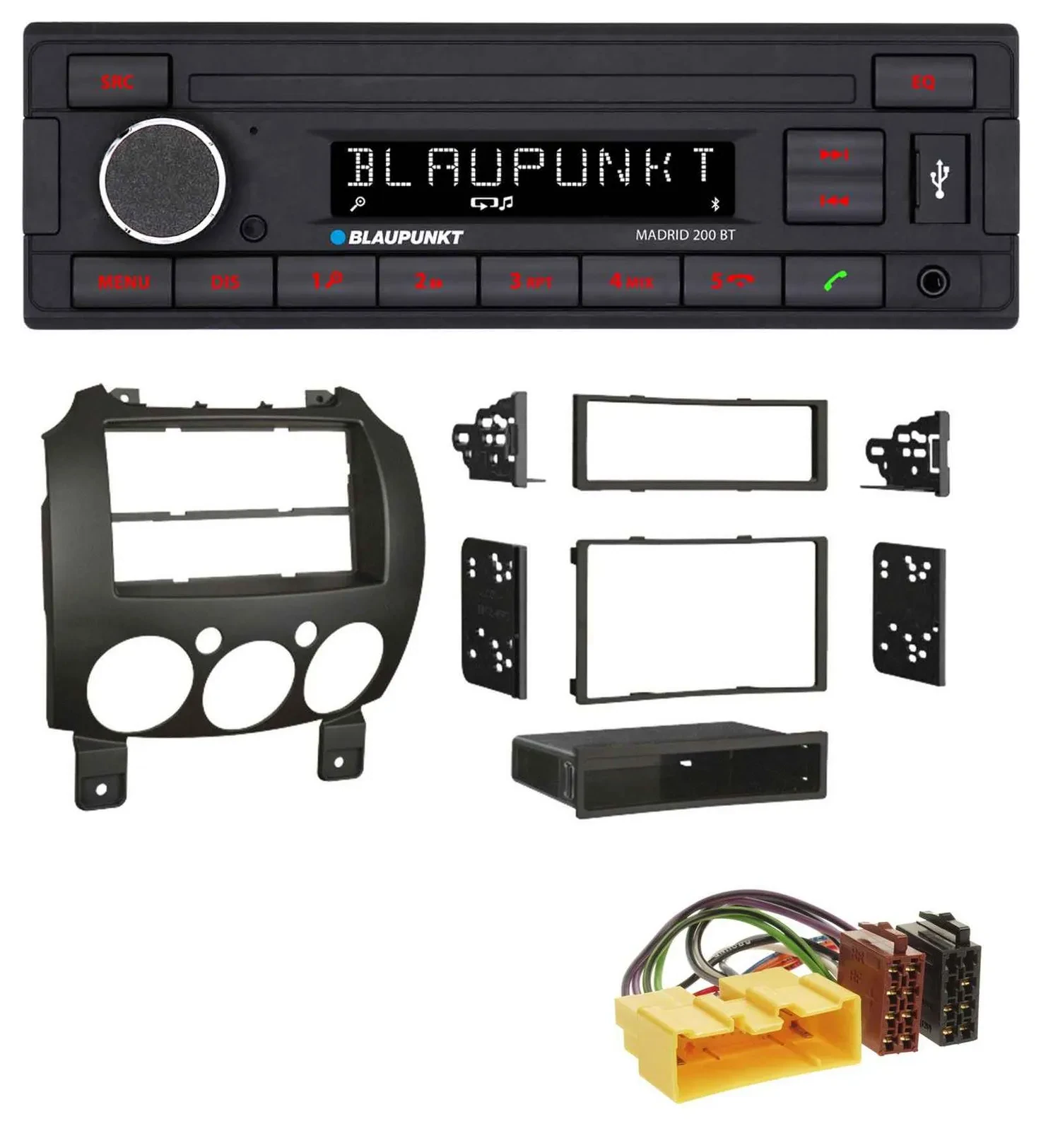 Blaupunkt USB AUX Bluetooth MP3 Autoradio für Mazda 2 (ab 2007)