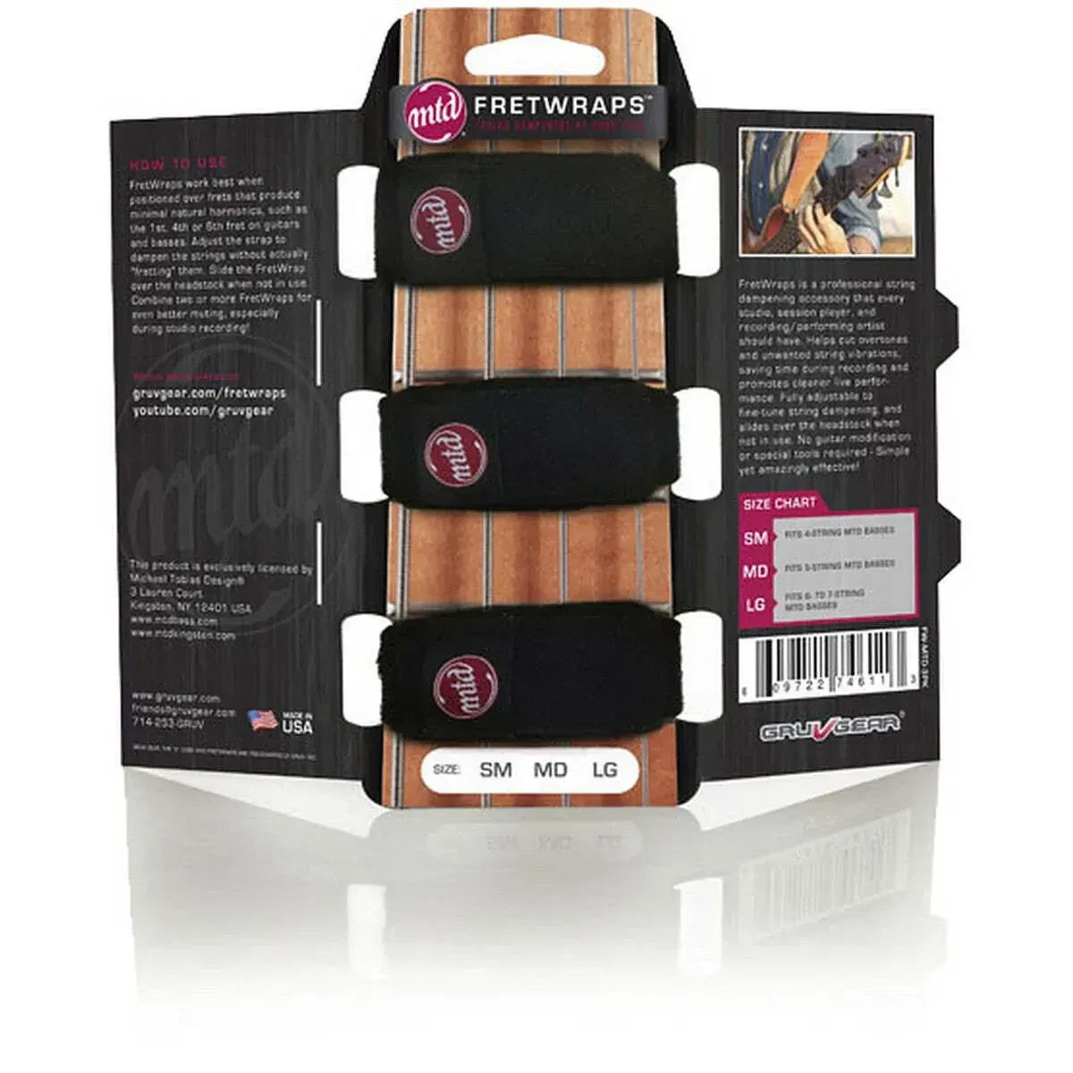 Глушитель струн Gruv Gear FretWraps String Muter Black Small (3 штуки)