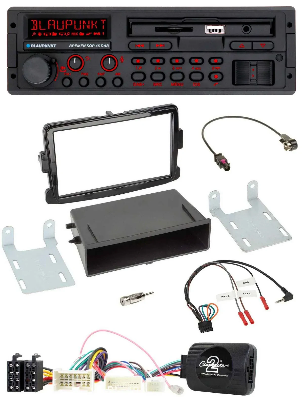 Blaupunkt SD Lenkrad USB Bluetooth DAB Autoradio für Dacia Dokker Lodgy Sandero