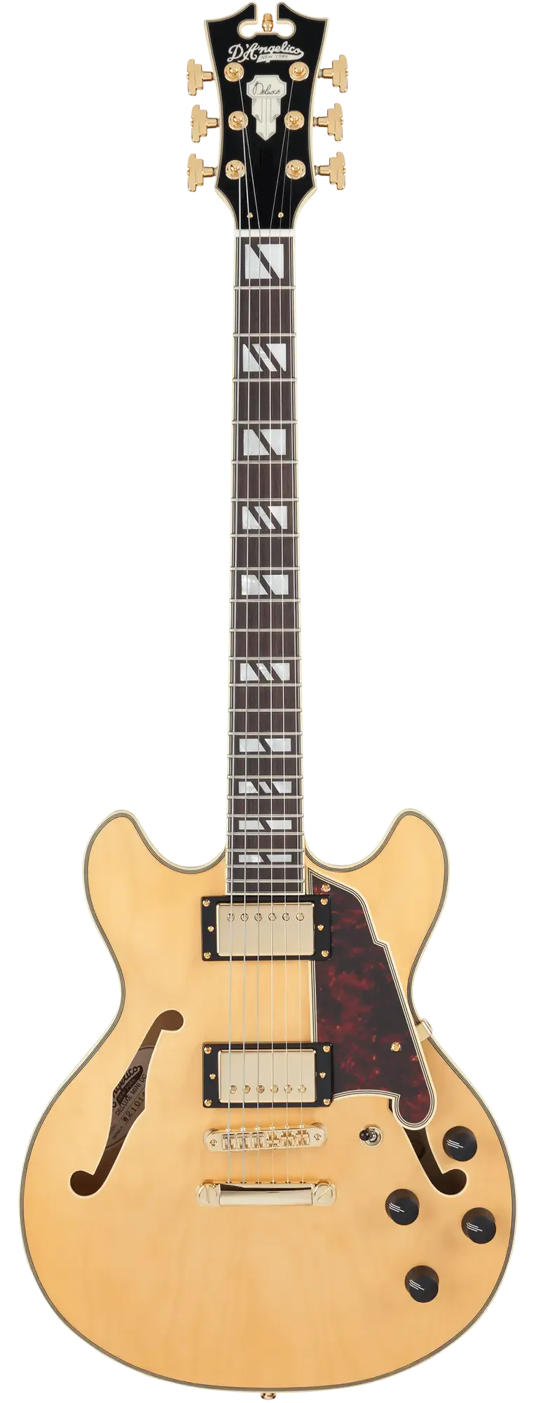 Электрогитара полуакустическая D'Angelico Deluxe Mini DC Semi-hollowbody Satin Honey