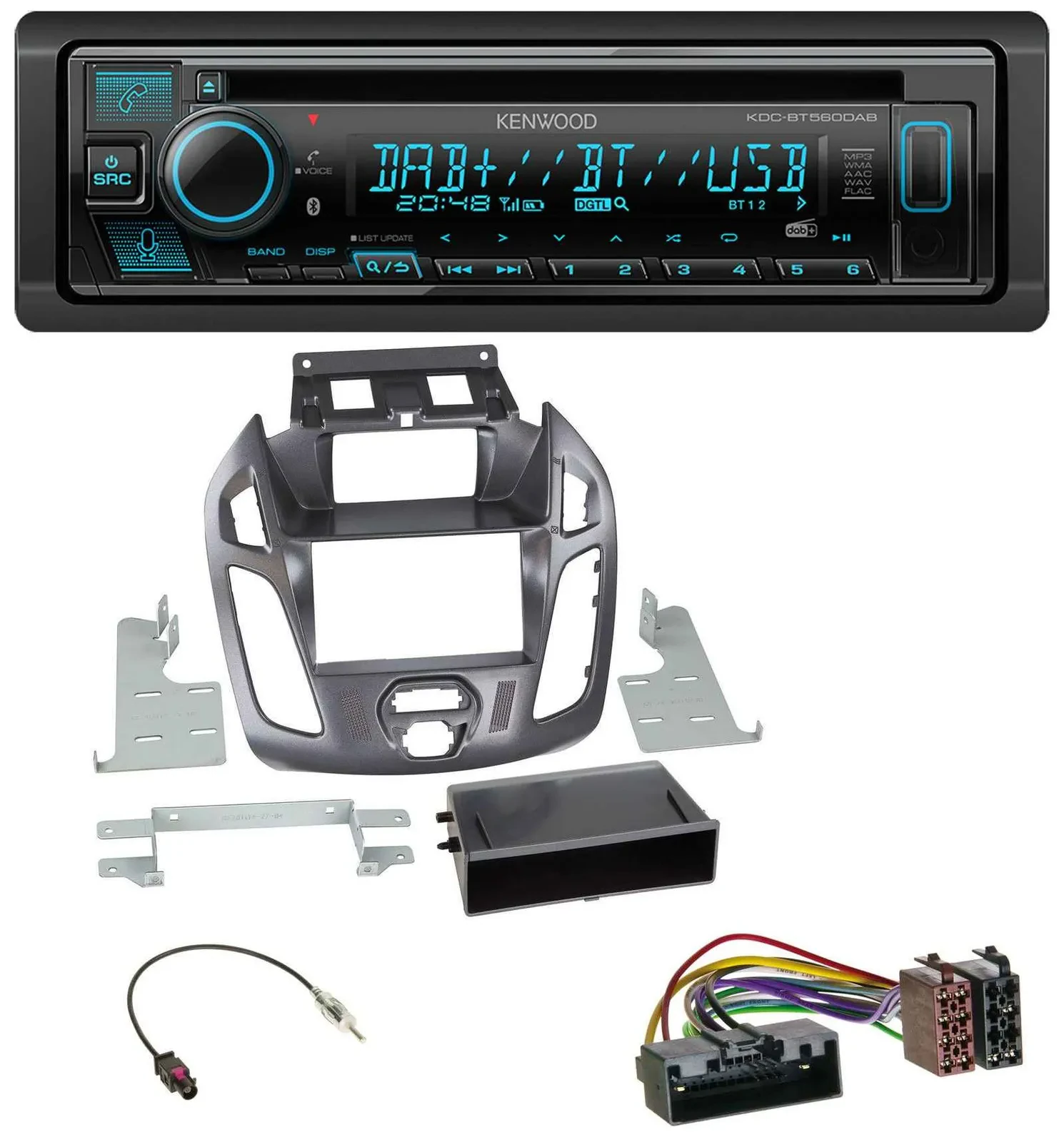 Kenwood Bluetooth DAB CD MP3 USB Autoradio für Ford Transit Connect 12-18 Displa