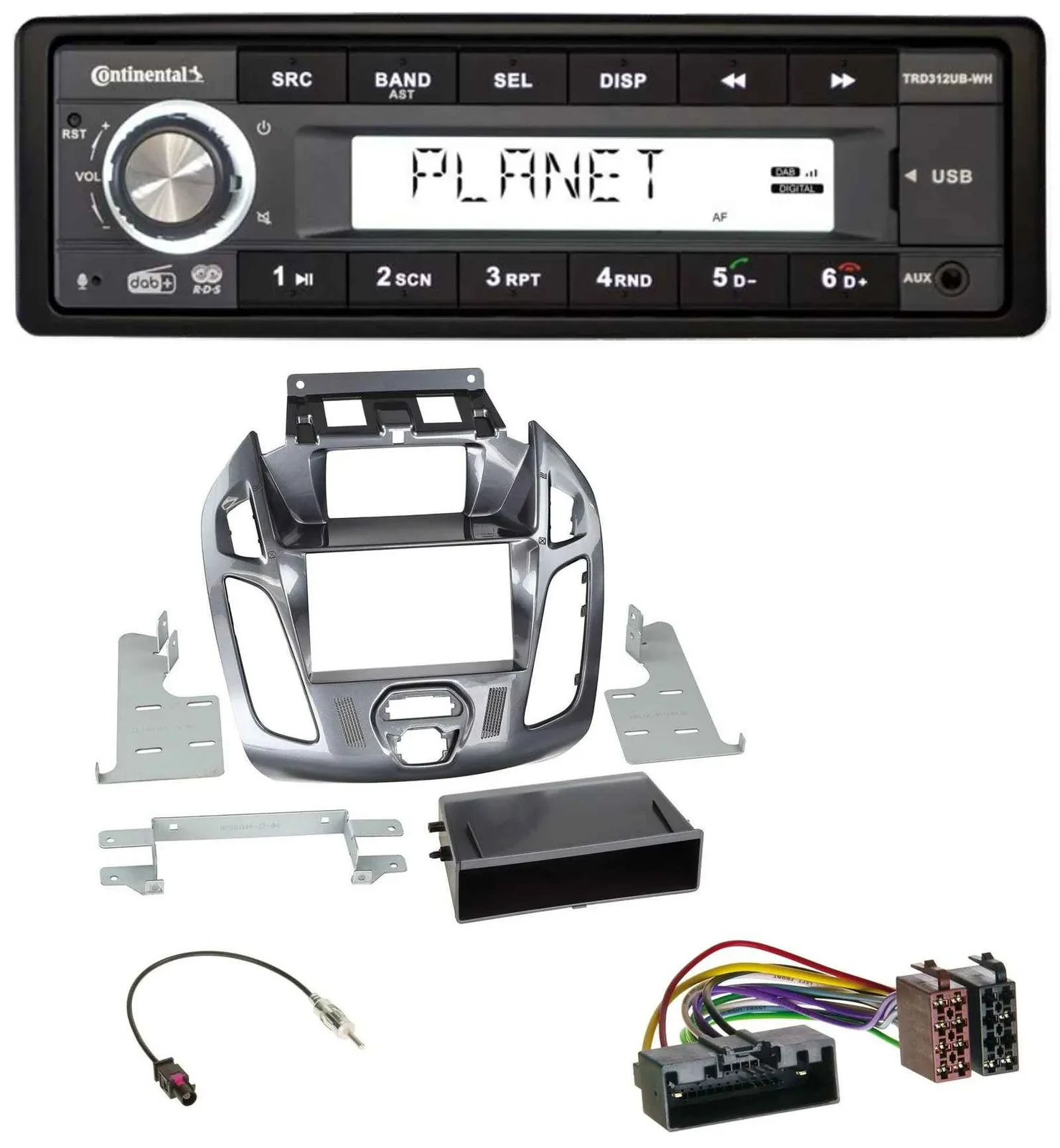 Continental USB 1DIN AUX DAB MP3 Autoradio für Ford Transit Connect 2012-2018 Di