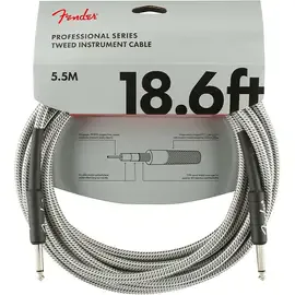Инструментальный кабель Fender Professional Series Straight to Straight Inst Cable 18.6 ft. White Tweed
