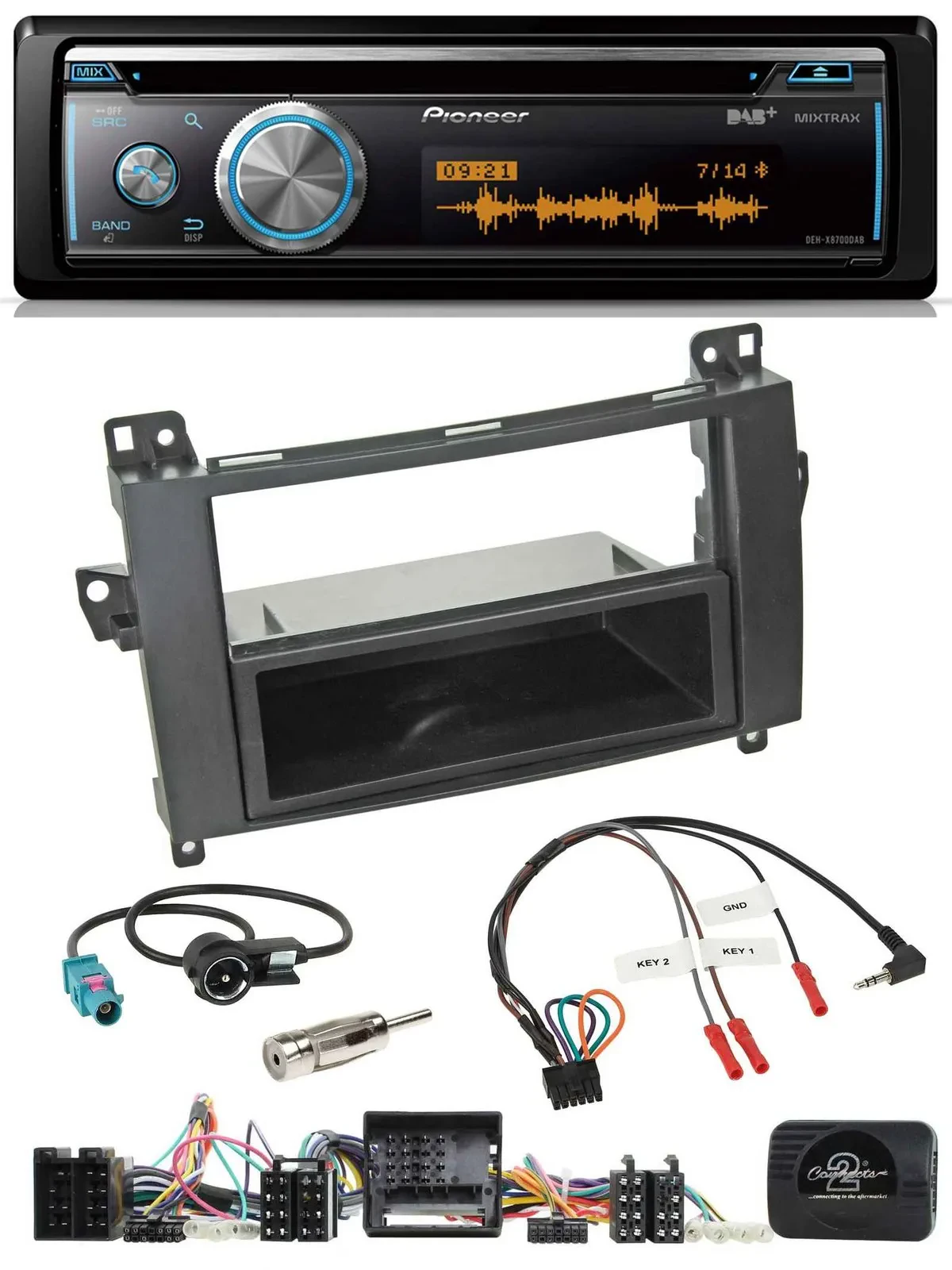 Автомагнитола Pioneer DAB, USB, CD, Bluetooth для Mercedes A-Class W169/B-Class