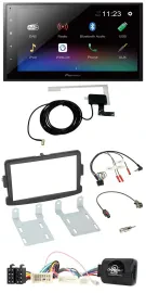 Pioneer DAB Lenkrad Bluetooth 2DIN USB Autoradio für Dacia Sandero ab 2013 schwa
