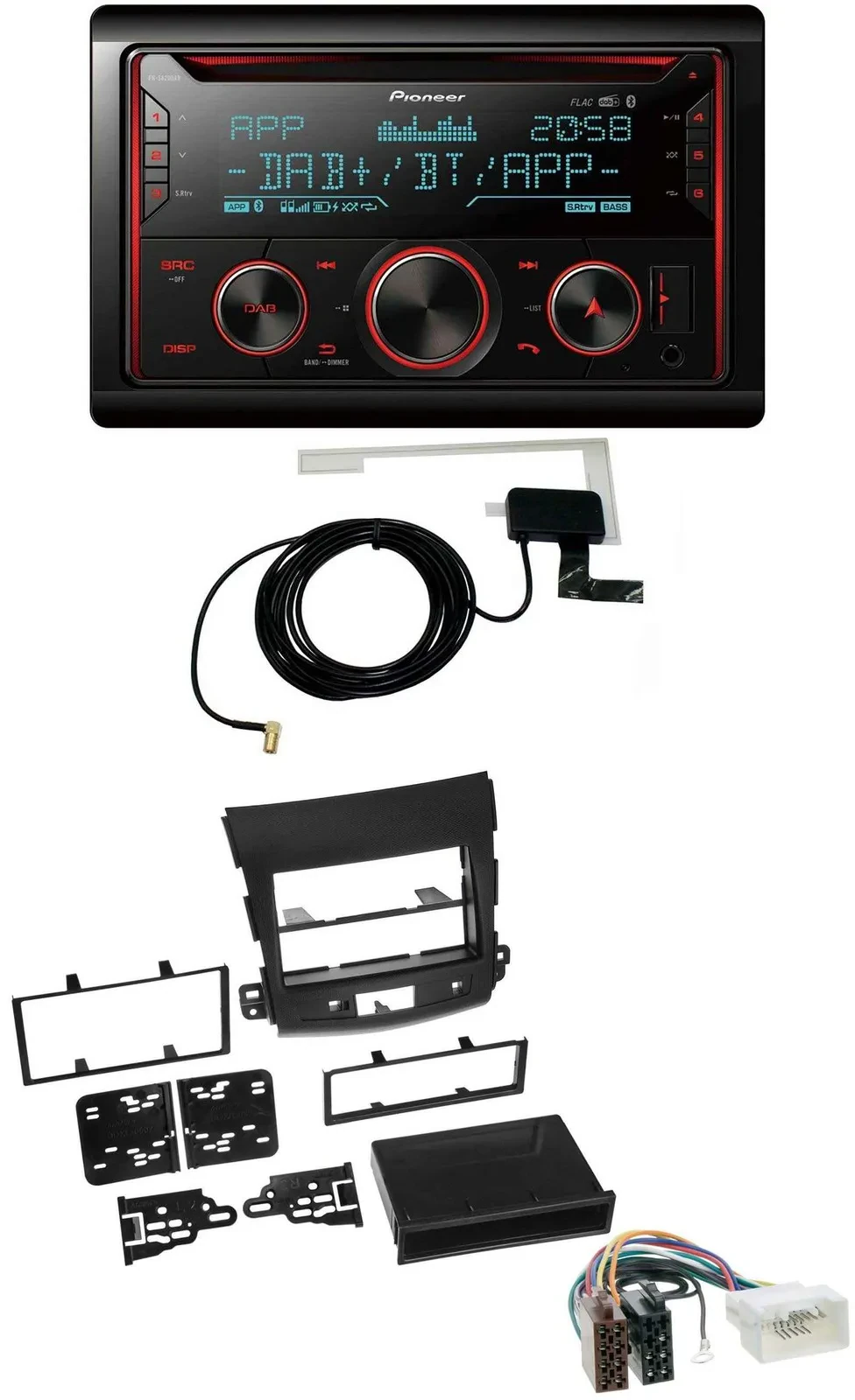 Автомагнитола Pioneer 2-DIN MP3 DAB USB CD Bluetooth для Citroen C-Crosser, Mitsubishi