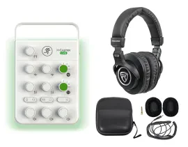 Mackie M Caster Live White Streaming Podcasting Smartphone/USB Mixer+Headphones
