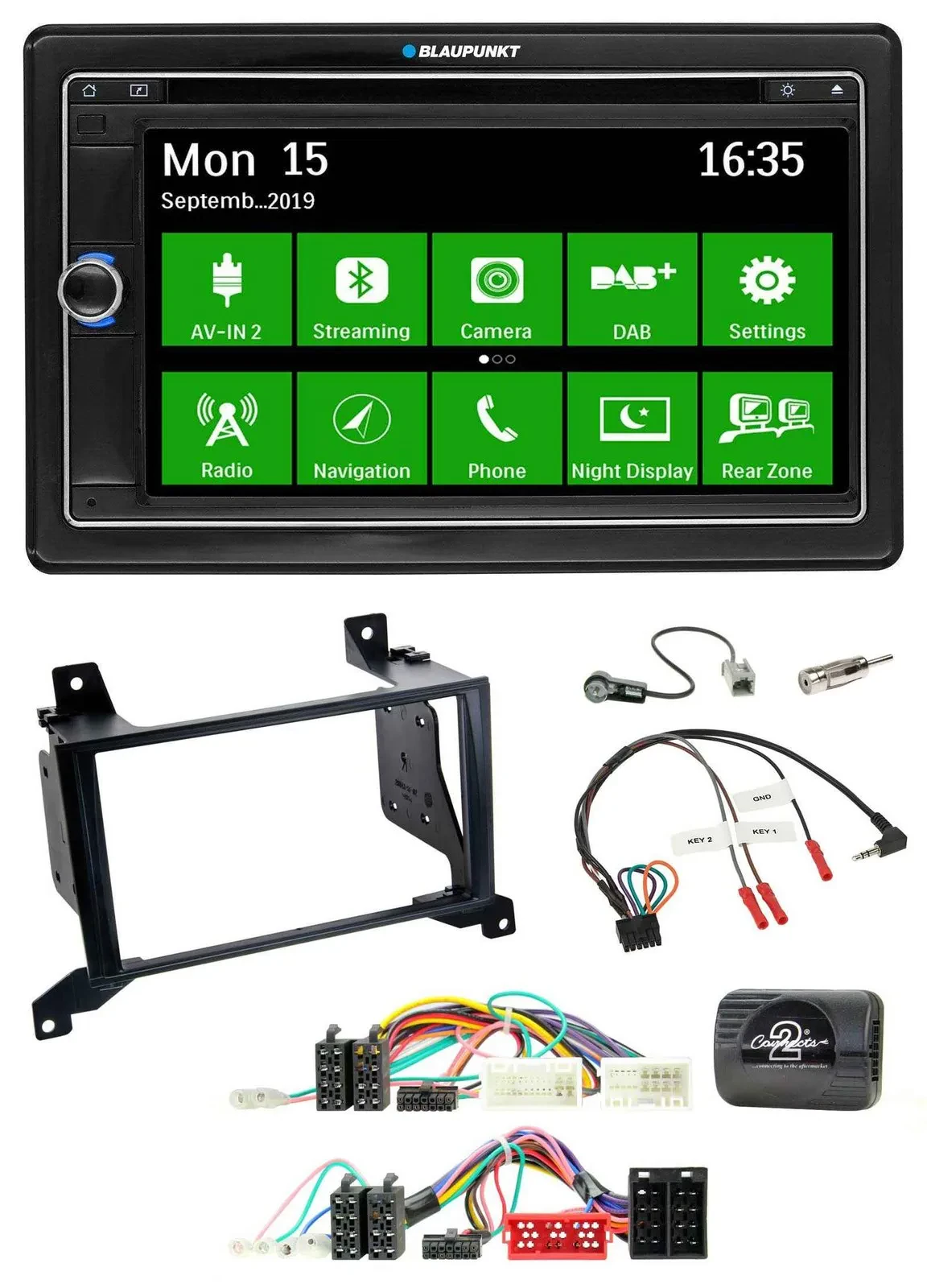 Автомагнитола для Hyundai Santa Fe CM Blaupunkt 2DIN, Bluetooth, DAB, USB, навигация TMC, поддержка управления с руля