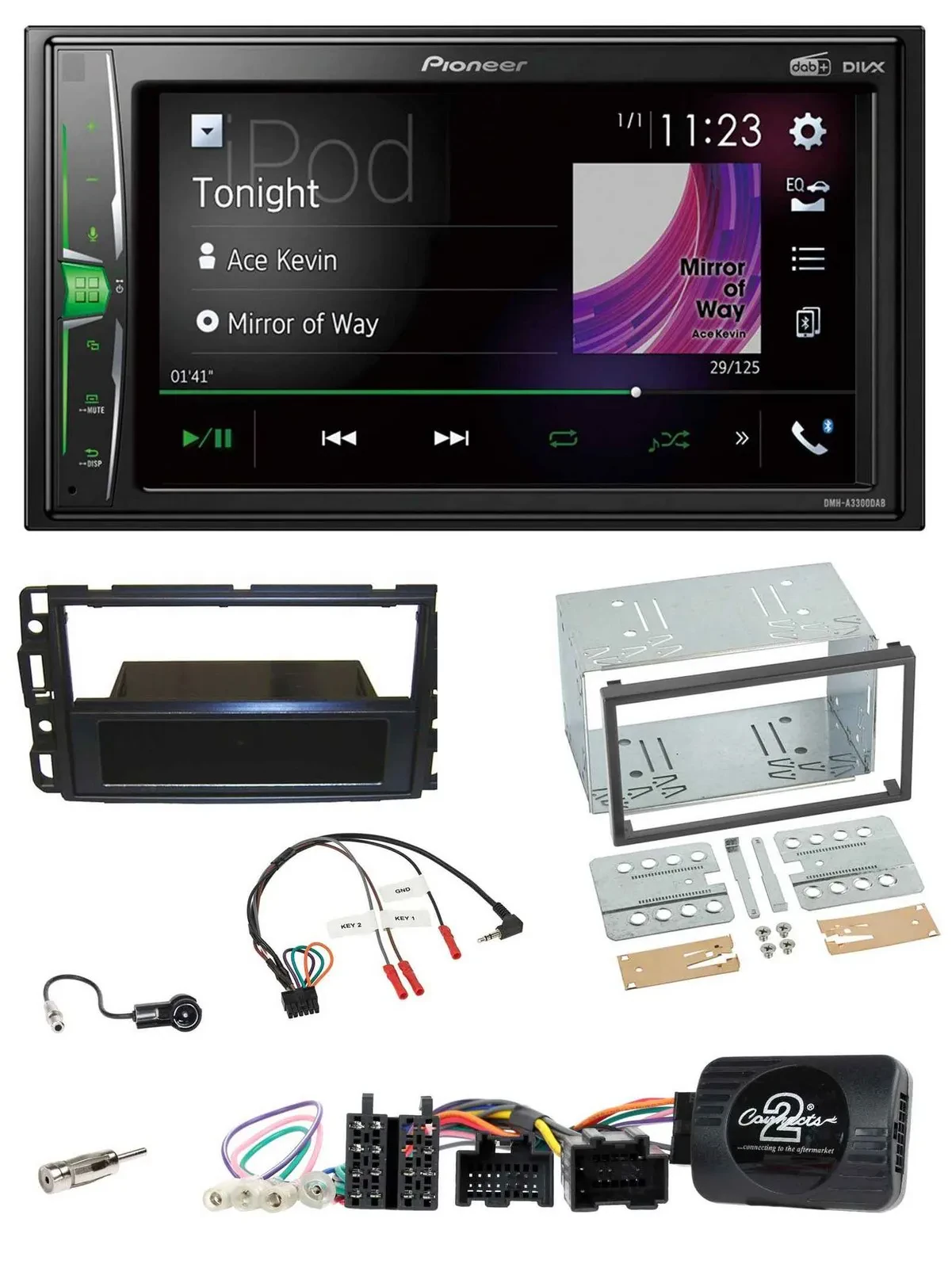 Pioneer 2DIN Lenkrad DAB USB Bluetooth Autoradio für Cadillac BLS YSCF 2006-2010