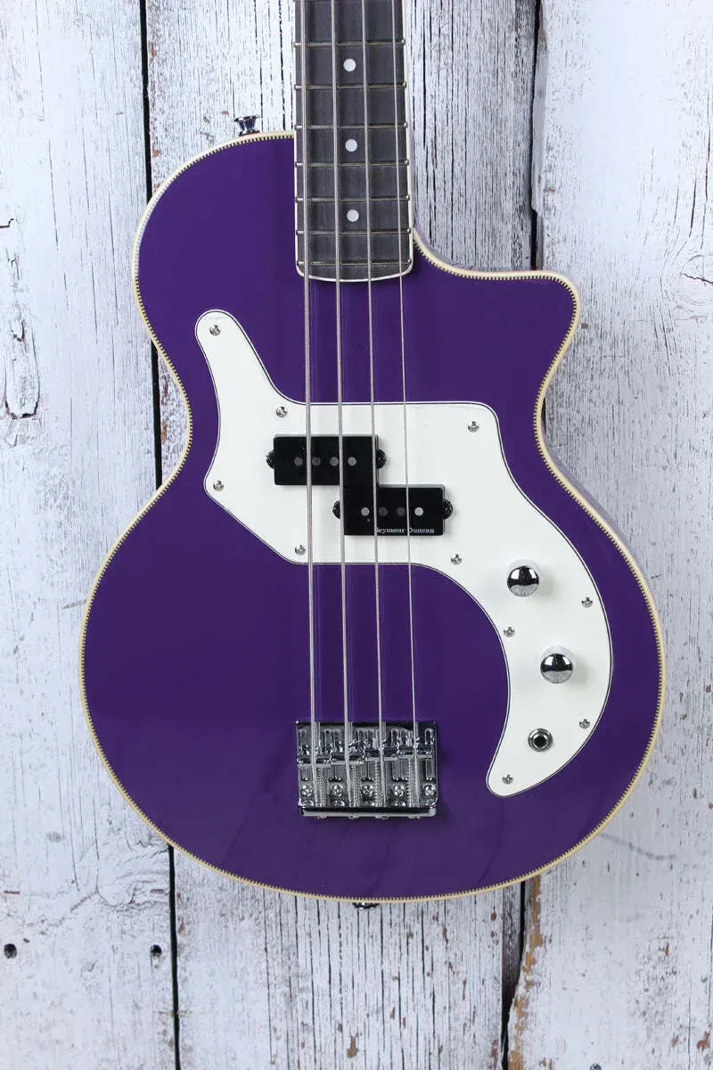 Orange Glenn Hughes Signature O Bass Electric Bass Guitar Purple with Gig Bag