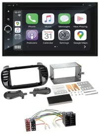 Blaupunkt 2DIN Bluetooth DAB USB DVD MP3 Autoradio für Fiat 500 bis 2012 glänzen