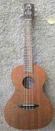 Luna UKE TTN MAH EL Acoustic Electric Tenor Tattoo Mahogany Ukulele with Gig Bag