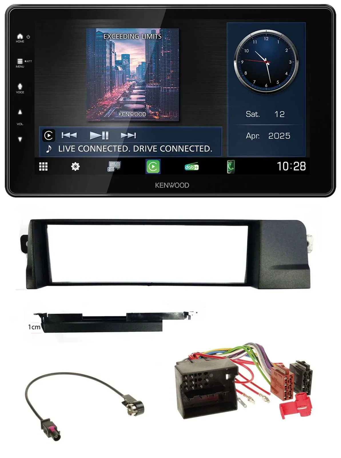 Kenwood MP3 Bluetooth USB DAB Autoradio für BMW 3er E46 Profiversion Quadlock