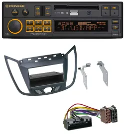 Автомагнитола Pioneer DAB, MP3, USB, Bluetooth для Ford C-Max/Kuga, темно-серый
