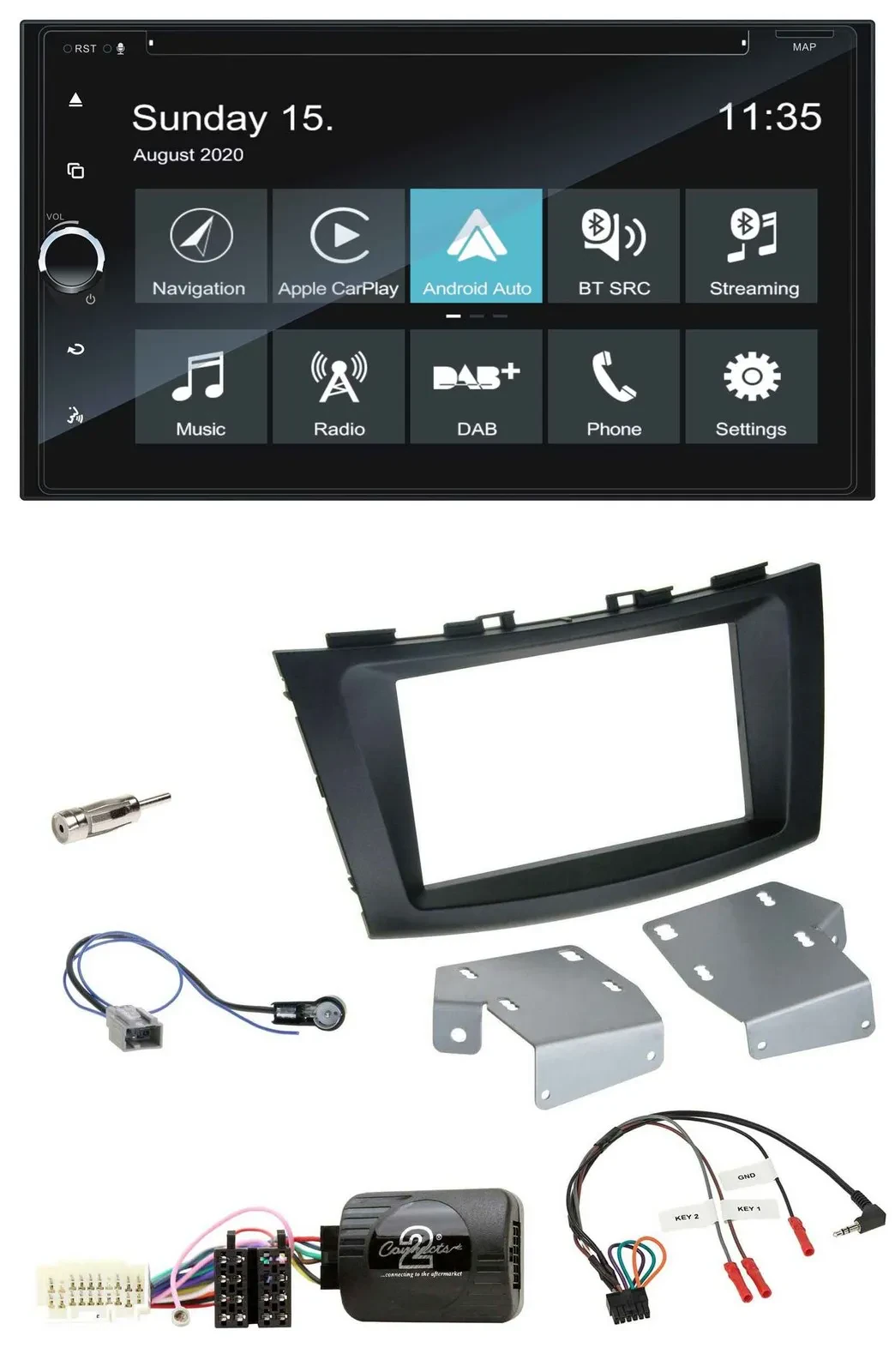 Blaupunkt 2DIN Lenkrad TMC Bluetooth USB DAB Navigation für Suzuki Swift ab 2011
