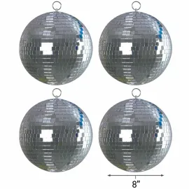 ProX MB-8 8" ABS DJ Club Effect Lighting Mirror Disco Balls 4 Pack