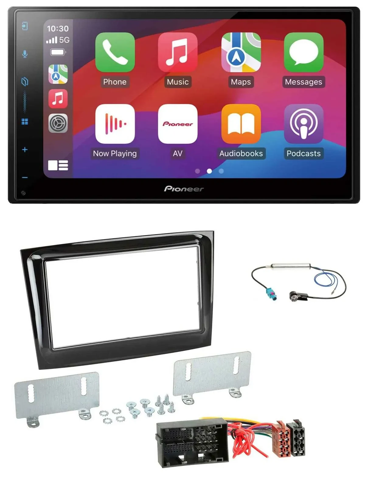 Pioneer DAB USB MP3 Bluetooth 2DIN Autoradio für Fiat Doblo ab 2015 piano schwar