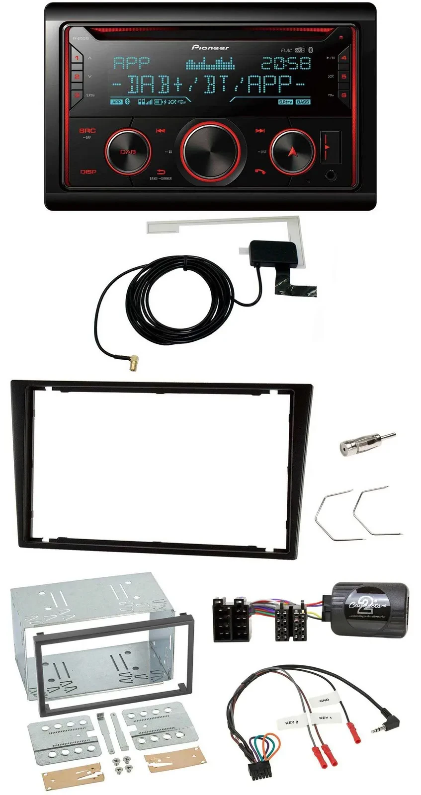 Pioneer 2DIN Lenkrad DAB USB CD Bluetooth Autoradio für Opel Corsa C Omega B Agi