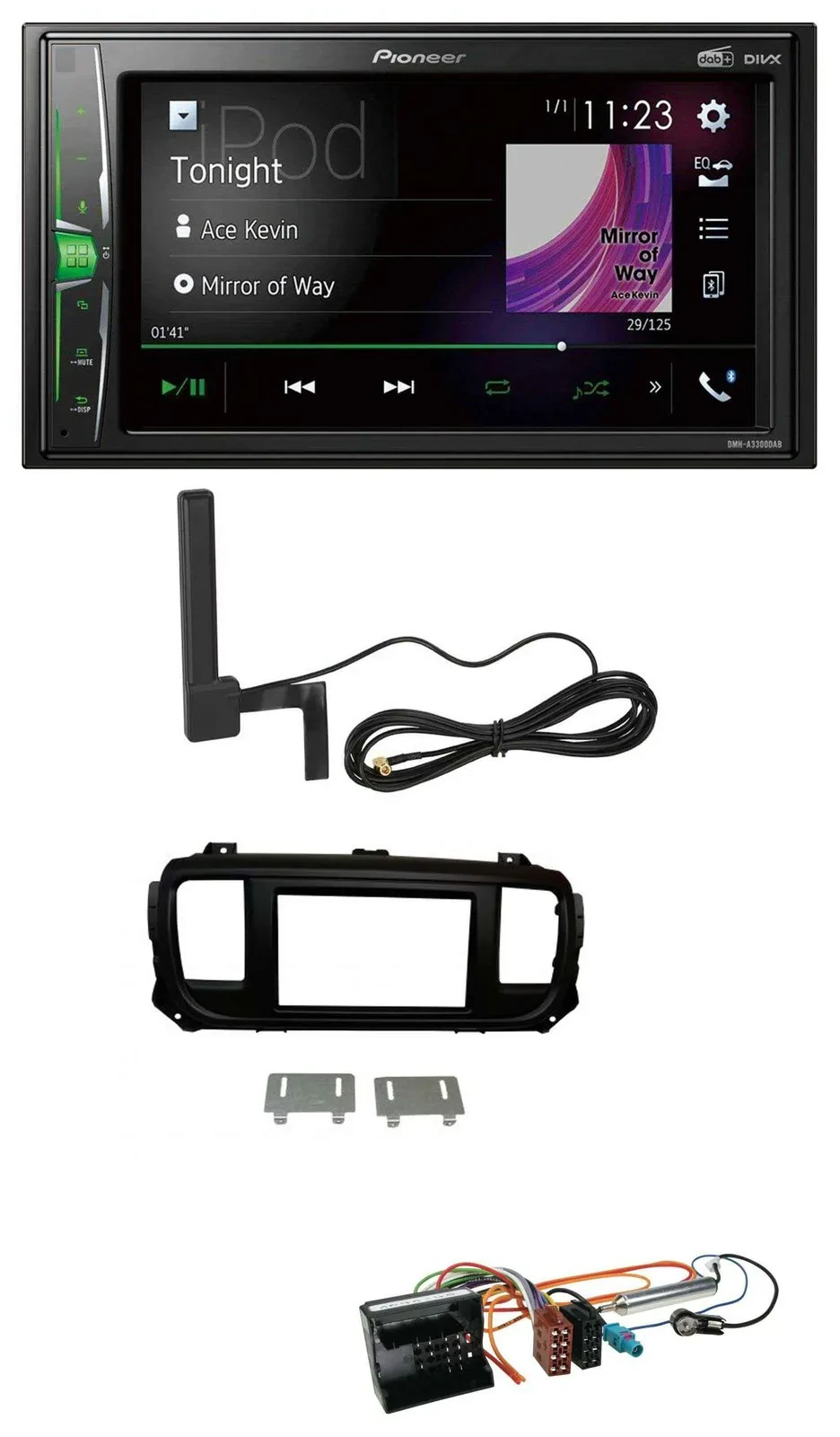 Pioneer MP3 DAB AUX 2DIN Bluetooth Autoradio für Citroen Jumpy Dispatch Spacetou