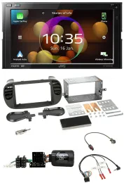 JVC DAB Lenkrad 2DIN Bluetooth USB Autoradio für Fiat 500 08-15 soft touch
