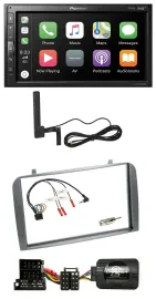 Автомагнитола Pioneer 2DIN USB Bluetooth DAB для Alfa Romeo GT/147 (2000–2008) с поддержкой кнопок на руле