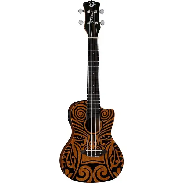 Укулеле Luna Guitars Tribal Concert Acoustic-Electric Ukulele Satin Natural