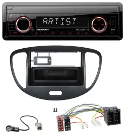 Автомагнитола для Hyundai i10 (2008–2013) Blaupunkt 1 DIN, SD, USB, MP3, AUX, черная