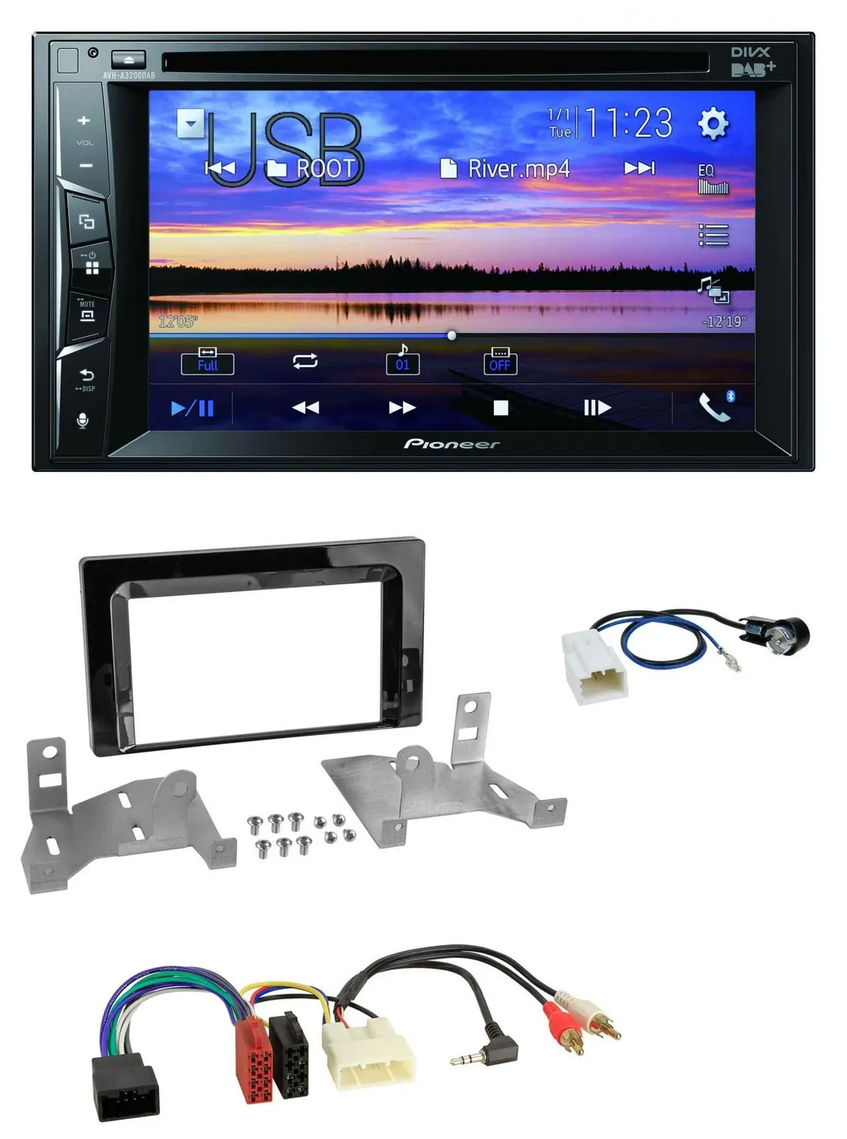 Pioneer Bluetooth 2DIN USB DVD DAB MP3 Autoradio für Toyota Aygo AB7 ab 2022 kla