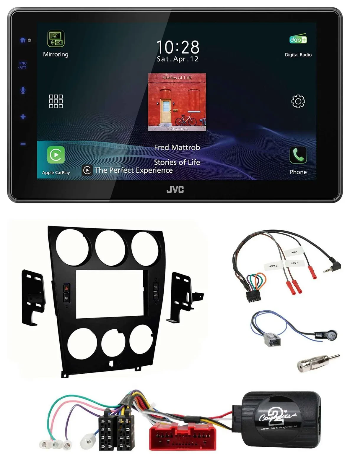 JVC DAB Lenkrad Bluetooth USB Autoradio für Mazda 6 (2006-2008)