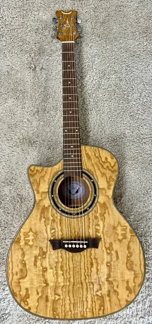 Dean EQAL GN Exotica Quilt Ash LEFTY Acoustic-Electric Guitar in Natural Finish