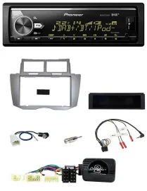 Автомагнитола Pioneer для Toyota Yaris 2007–2011, Bluetooth, USB, DAB, серебристая
