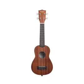 Kala Satin Mahogany Soprano Ukulele with White Binding Brown