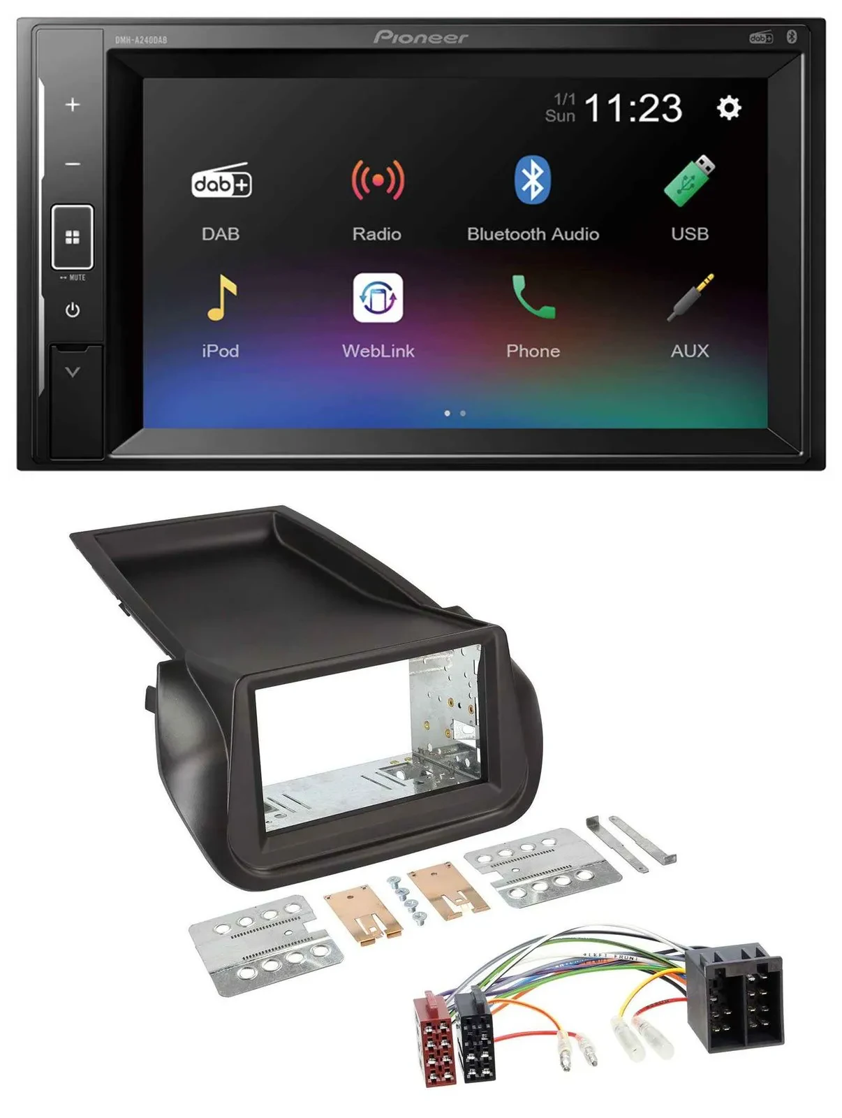 Pioneer DAB MP3 2DIN Bluetooth USB Autoradio für Citroen Nemo Fiat Fiorino Peuge