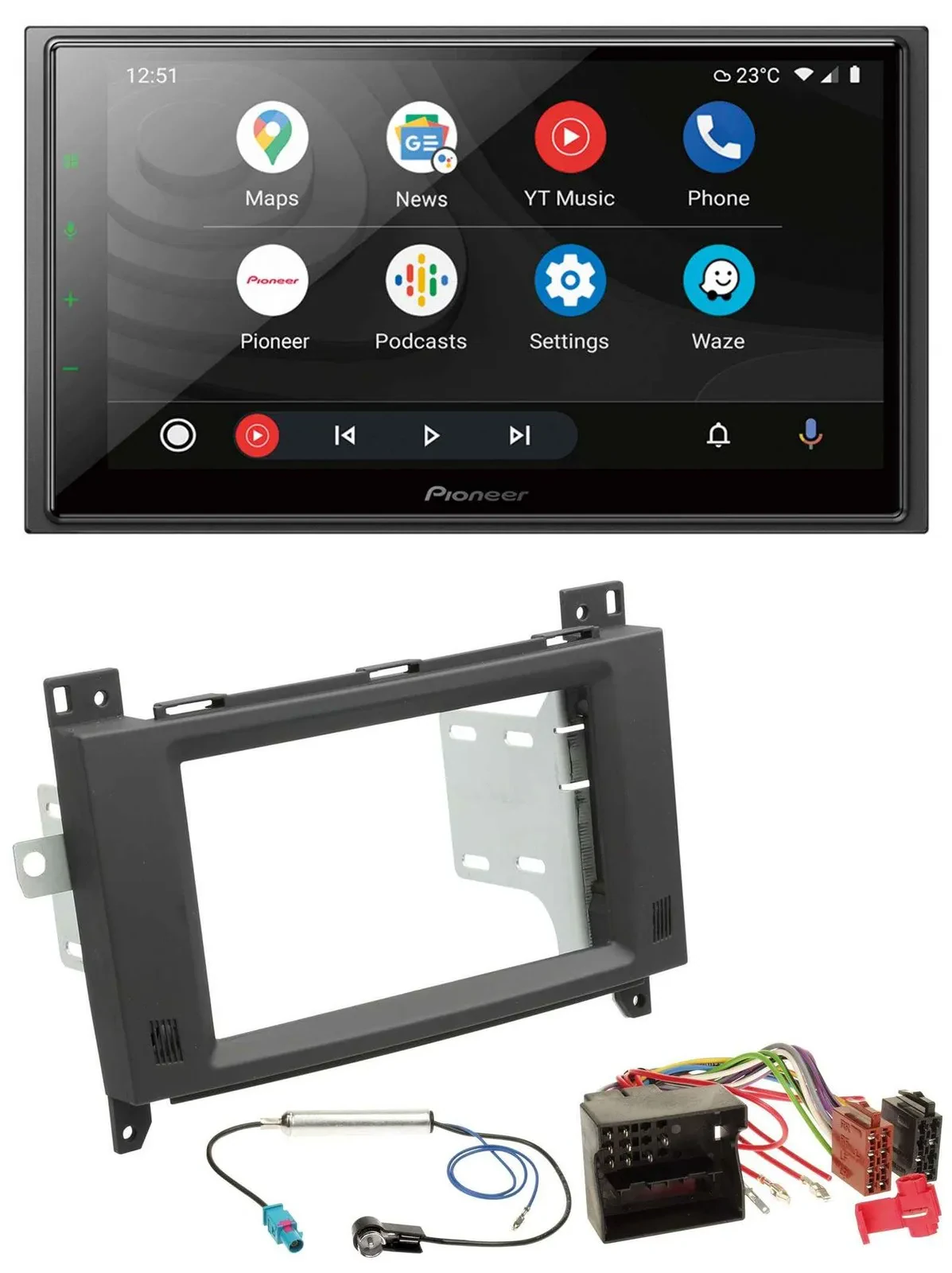 Pioneer USB 2DIN DAB MP3 Bluetooth Autoradio für Mercedes Vito Viano 06-14 Rubbe