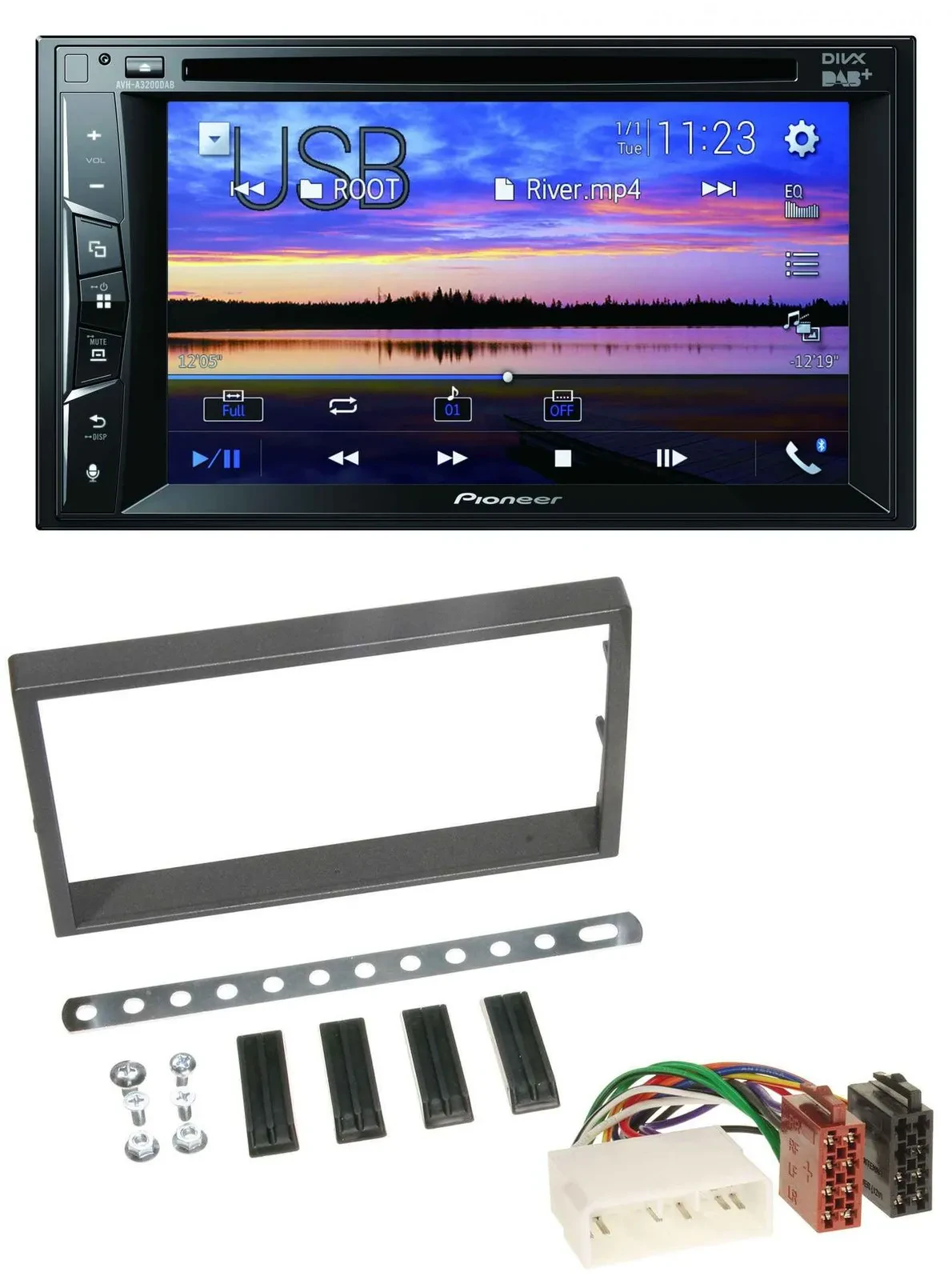 Автомагнитола для SsangYong Kyron (с 2005) Pioneer 2-DIN Bluetooth USB DVD DAB MP3
